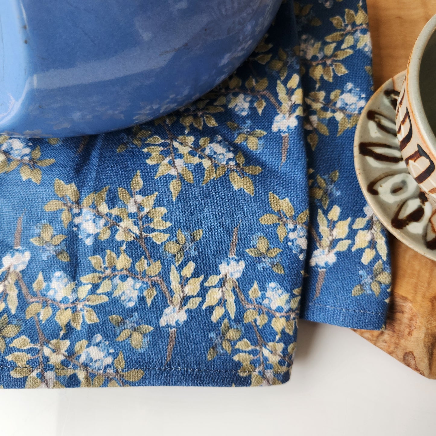 Linen Towel For Kitchen or Bath in "Deep Blueberry" by Glass Muriel