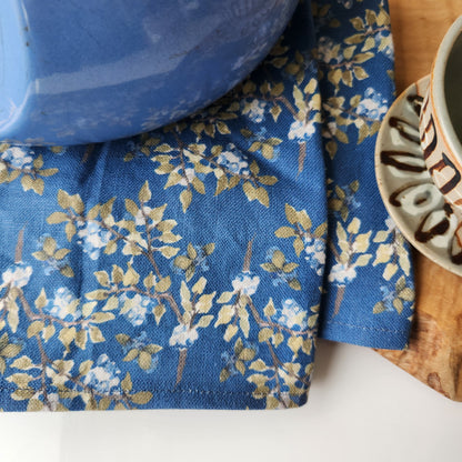 Linen Towel For Kitchen or Bath in "Deep Blueberry" by Glass Muriel