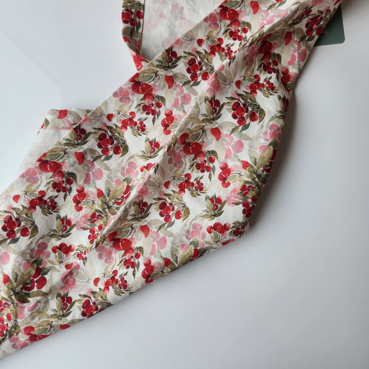 Linen Towel For Kitchen or Bath in "Cherry White" by Glass Muriel