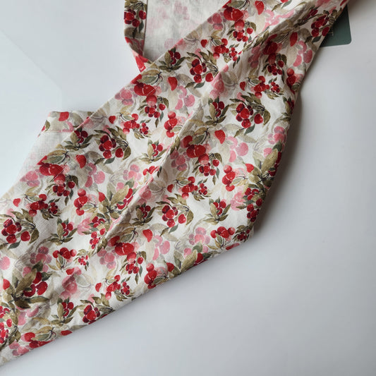 Linen Towel For Kitchen or Bath in "Cherry White" by Glass Muriel