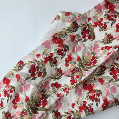 Linen Towel For Kitchen or Bath in "Cherry White" by Glass Muriel
