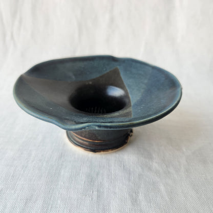 Small Ikebana Vase and Flower Frog by Otis Pottery