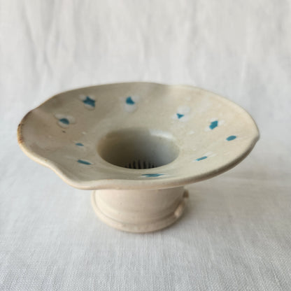 Small Ikebana Vase and Flower Frog by Otis Pottery