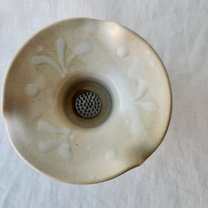 Small Ikebana Vase and Flower Frog by Otis Pottery
