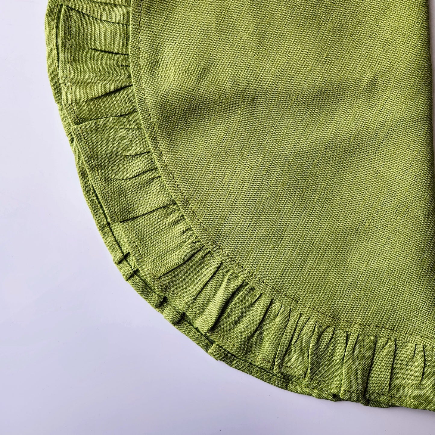 Round Ruffle Linen Placemats by Arte Italica & Crown Linen Designs