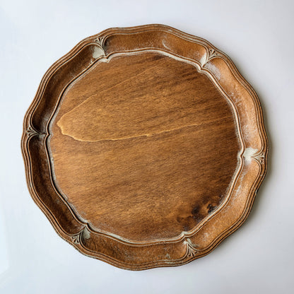 Florentino Wooden Scalloped Charger by Arte Italica & Crown Linen Designs