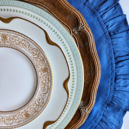 Round Ruffle Linen Placemats by Arte Italica & Crown Linen Designs