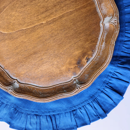 Florentino Wooden Scalloped Charger by Arte Italica & Crown Linen Designs