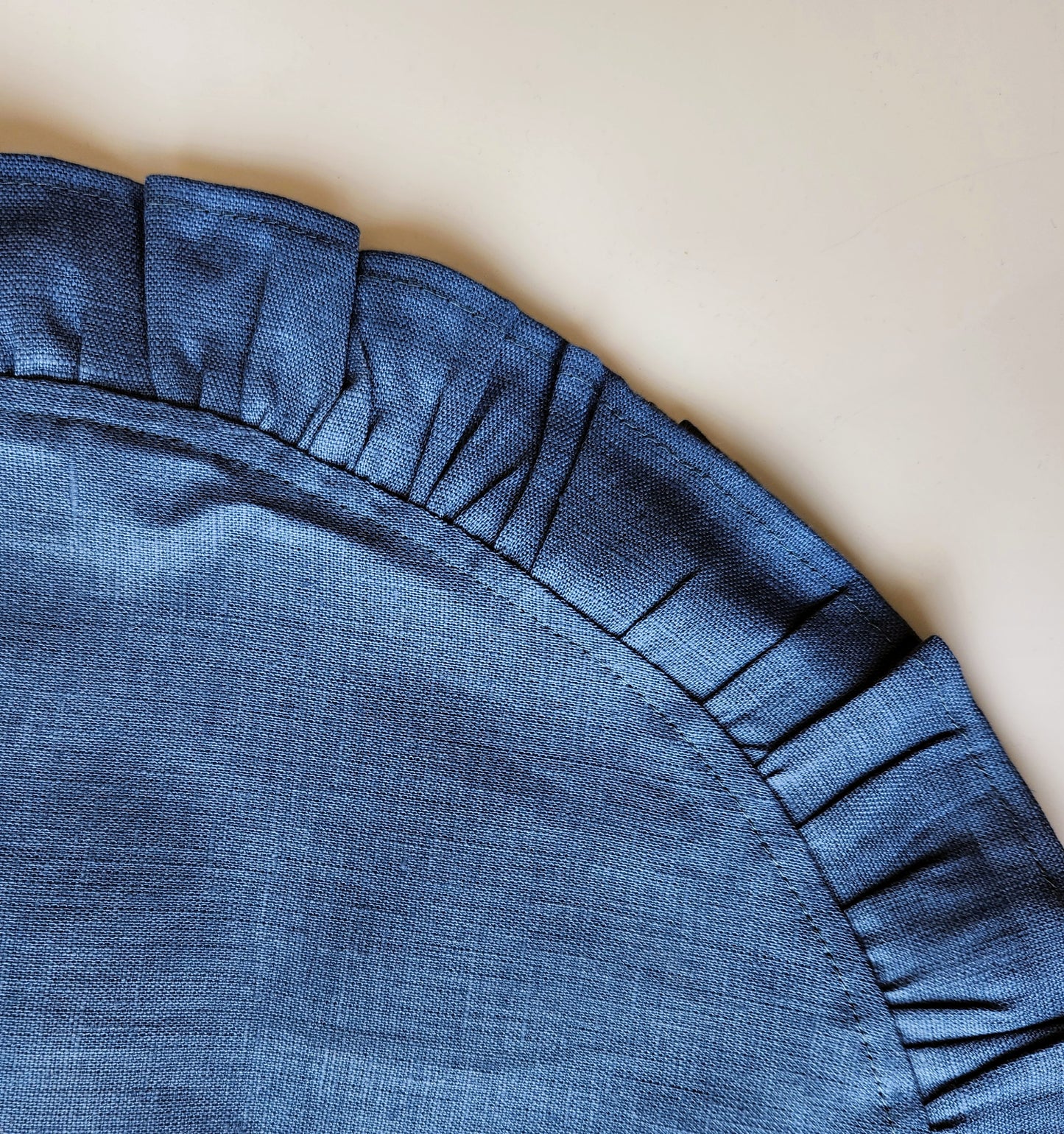 Round Ruffle Linen Placemats by Arte Italica & Crown Linen Designs