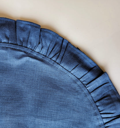 Round Ruffle Linen Placemats by Arte Italica & Crown Linen Designs