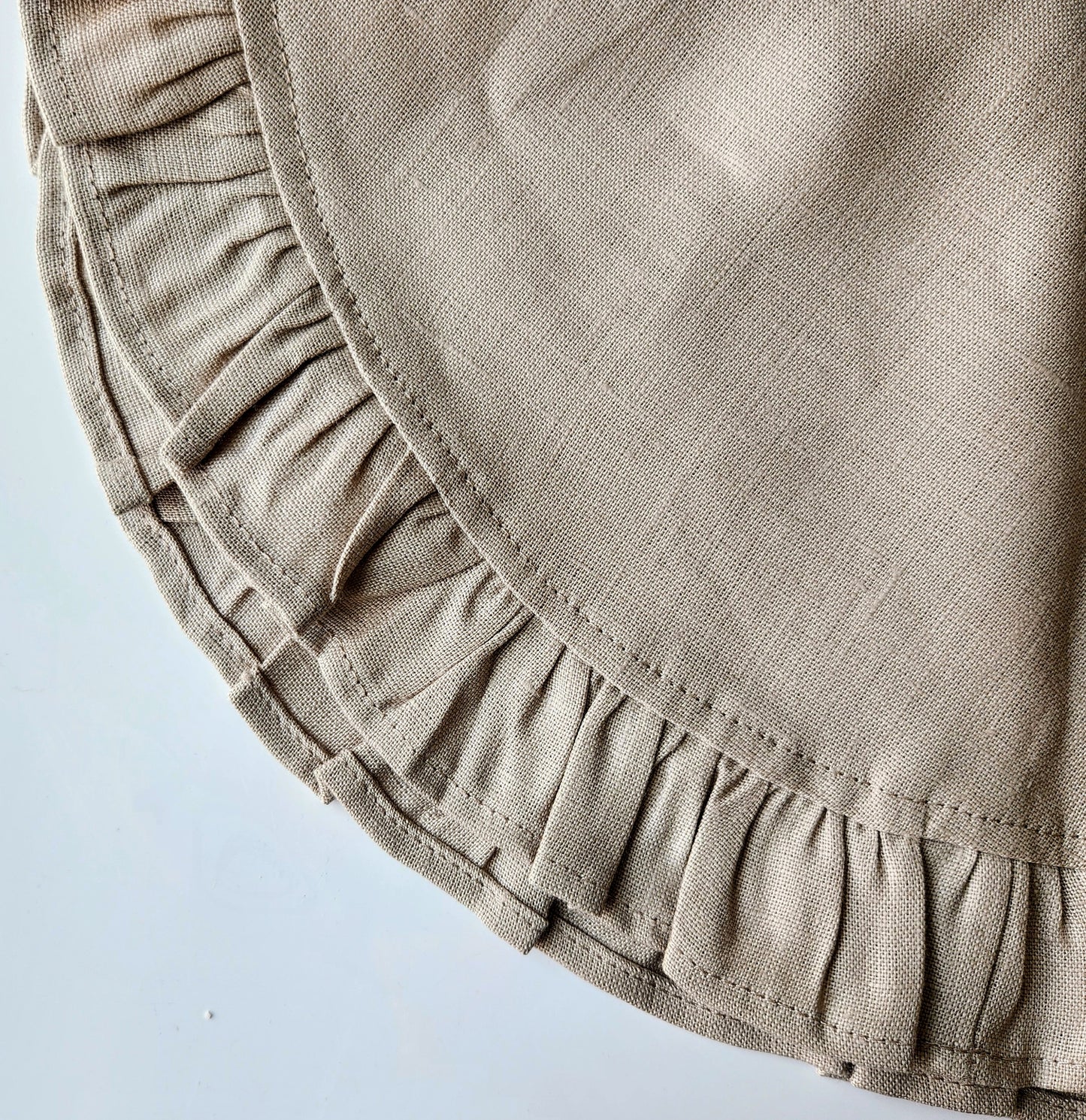Round Ruffle Linen Placemats by Arte Italica & Crown Linen Designs