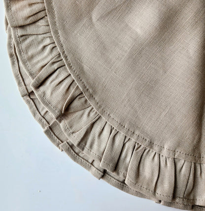 Round Ruffle Linen Placemats by Arte Italica & Crown Linen Designs