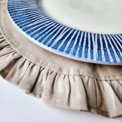 Striped Charger by Arte Italica & Crown Linen Designs