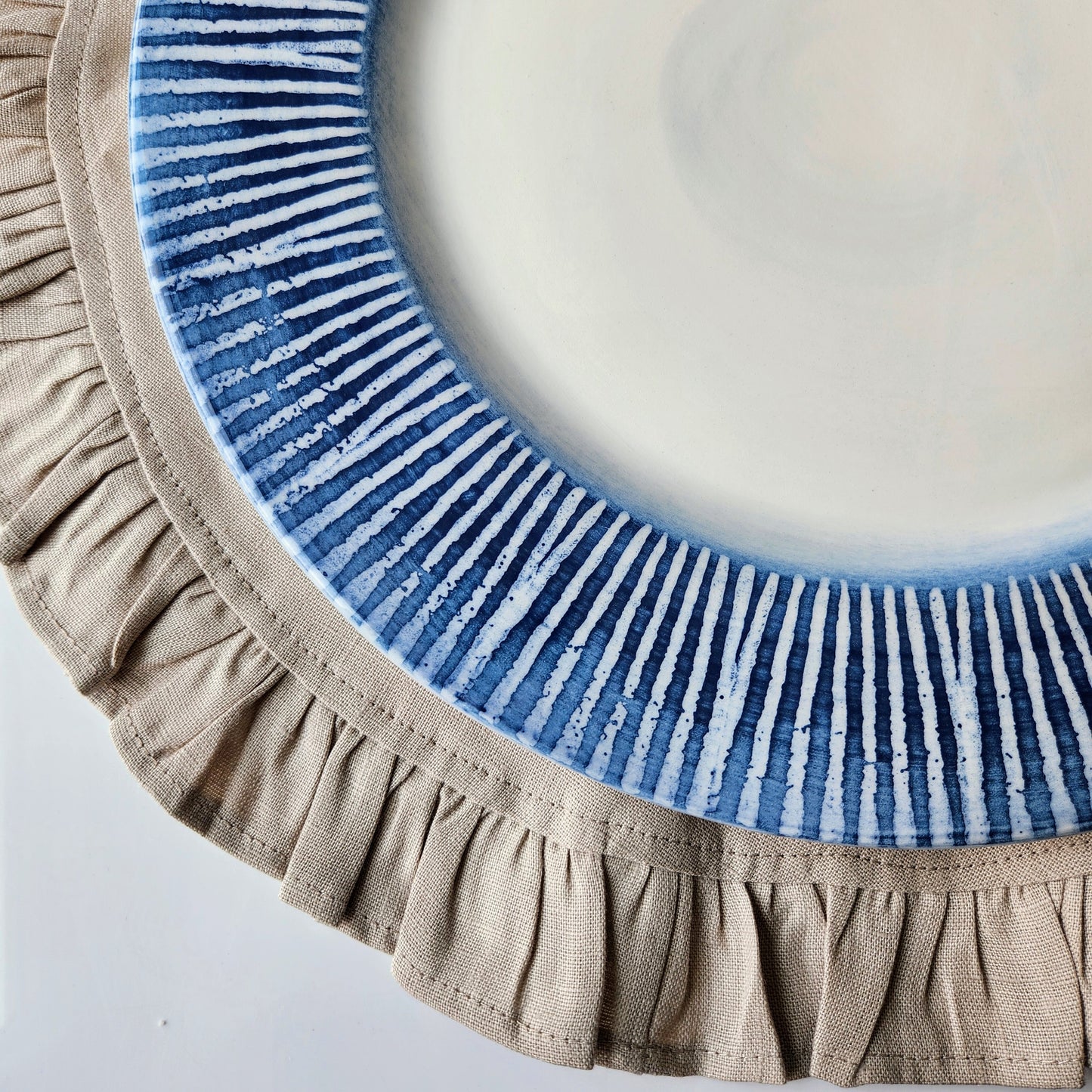 Striped Charger by Arte Italica & Crown Linen Designs