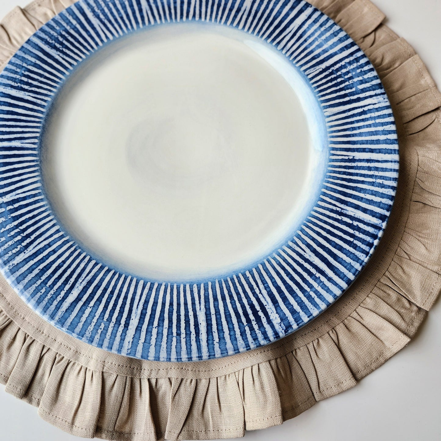 Striped Charger by Arte Italica & Crown Linen Designs
