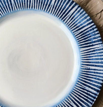 Striped Charger by Arte Italica & Crown Linen Designs