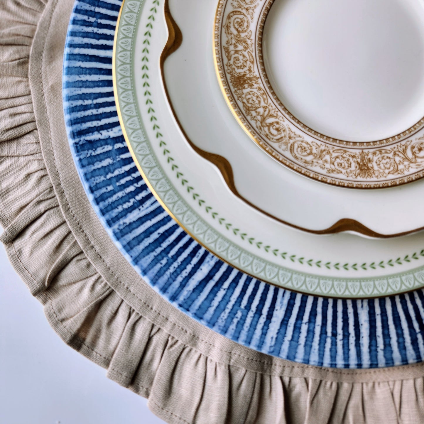 Striped Charger by Arte Italica & Crown Linen Designs