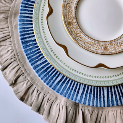 Striped Charger by Arte Italica & Crown Linen Designs