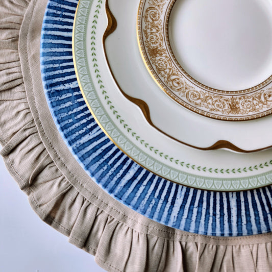 Striped Charger by Arte Italica & Crown Linen Designs