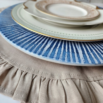 Striped Charger by Arte Italica & Crown Linen Designs