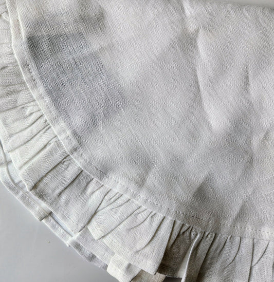Round Ruffle Linen Placemats by Arte Italica & Crown Linen Designs