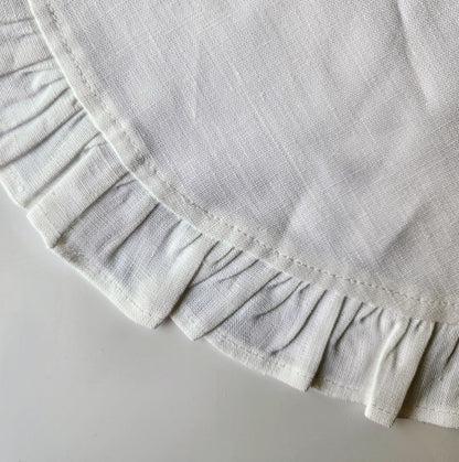 Round Ruffle Linen Placemats by Arte Italica & Crown Linen Designs