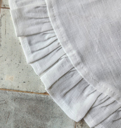 Round Ruffle Linen Placemats by Arte Italica & Crown Linen Designs