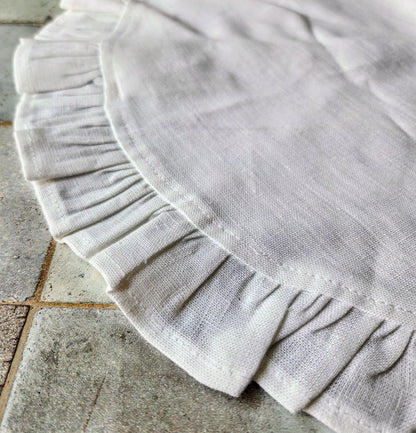 Round Ruffle Linen Placemats by Arte Italica & Crown Linen Designs