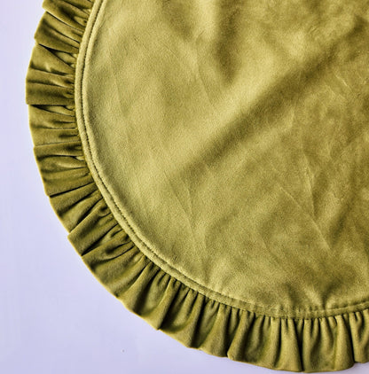 Round Ruffle Velvet Placemats by Arte Italica & Crown Linen Designs