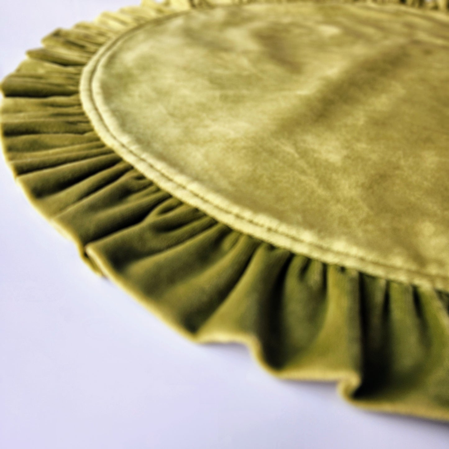 Round Ruffle Velvet Placemats by Arte Italica & Crown Linen Designs