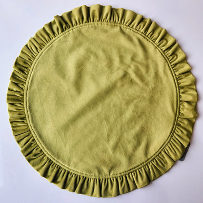 Round Ruffle Velvet Placemats by Arte Italica & Crown Linen Designs