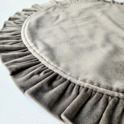 Round Ruffle Velvet Placemats by Arte Italica & Crown Linen Designs
