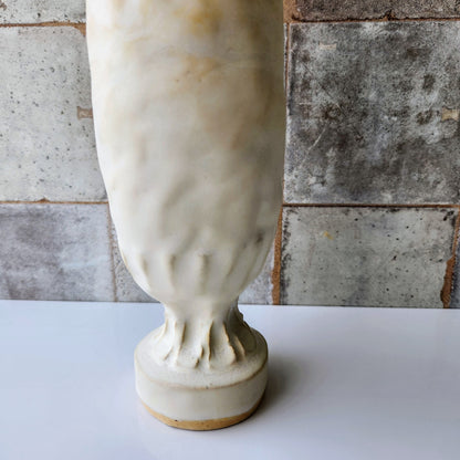 Tall Cream Pinched Vase by Rene Stratton