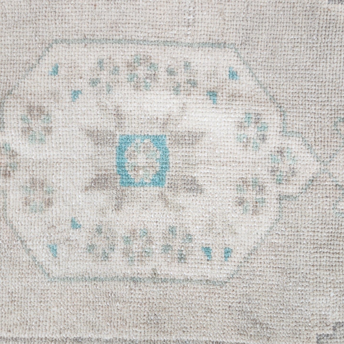 Vintage Hand Knotted Rug in Blush, Eucalyptus, and Teal by Tara Dennis Design