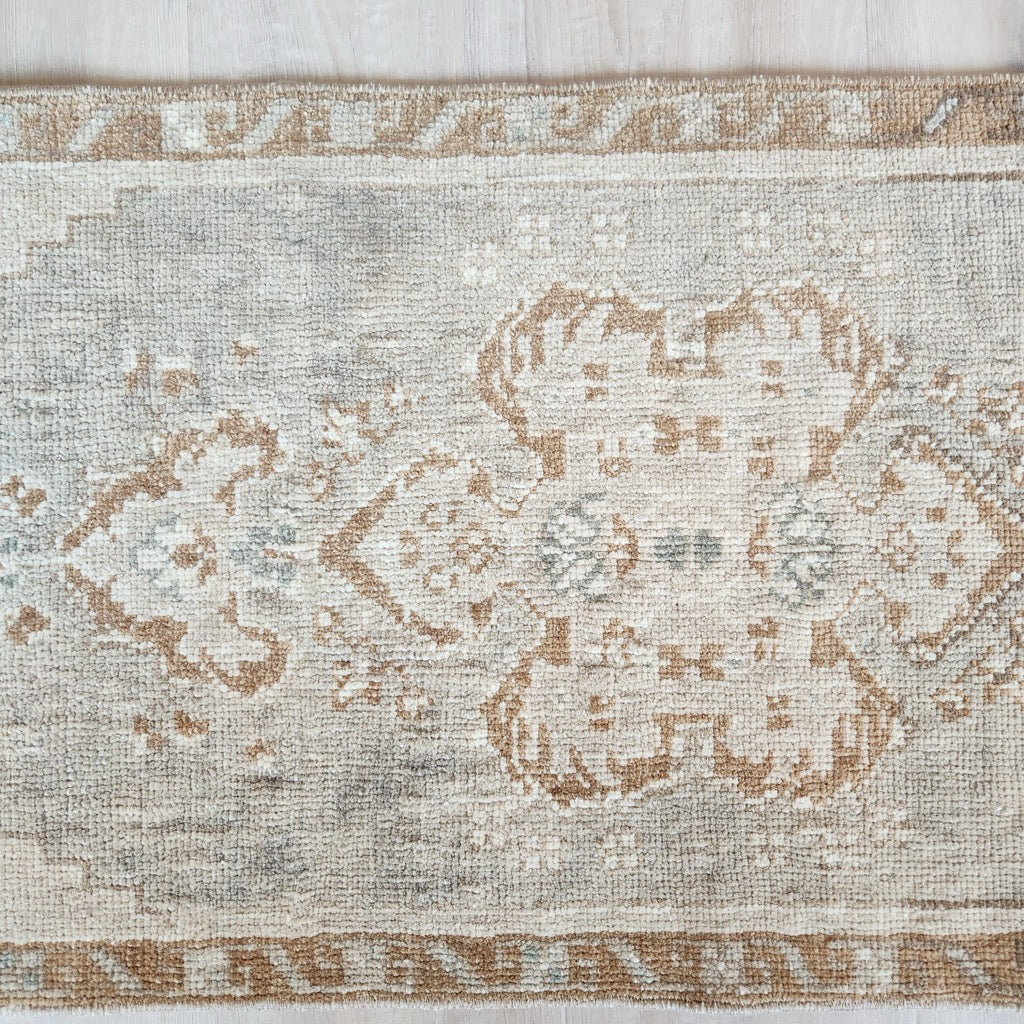 Vintage Hand Knotted Rug in Brown, Beige, Gray by Tara Dennis Design