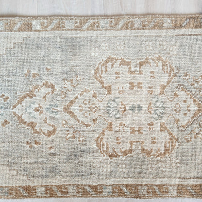 Vintage Hand Knotted Rug in Brown, Beige, Gray by Tara Dennis Design