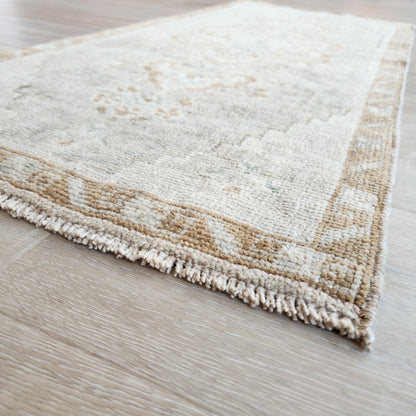 Vintage Hand Knotted Rug in Brown, Beige, Gray by Tara Dennis Design