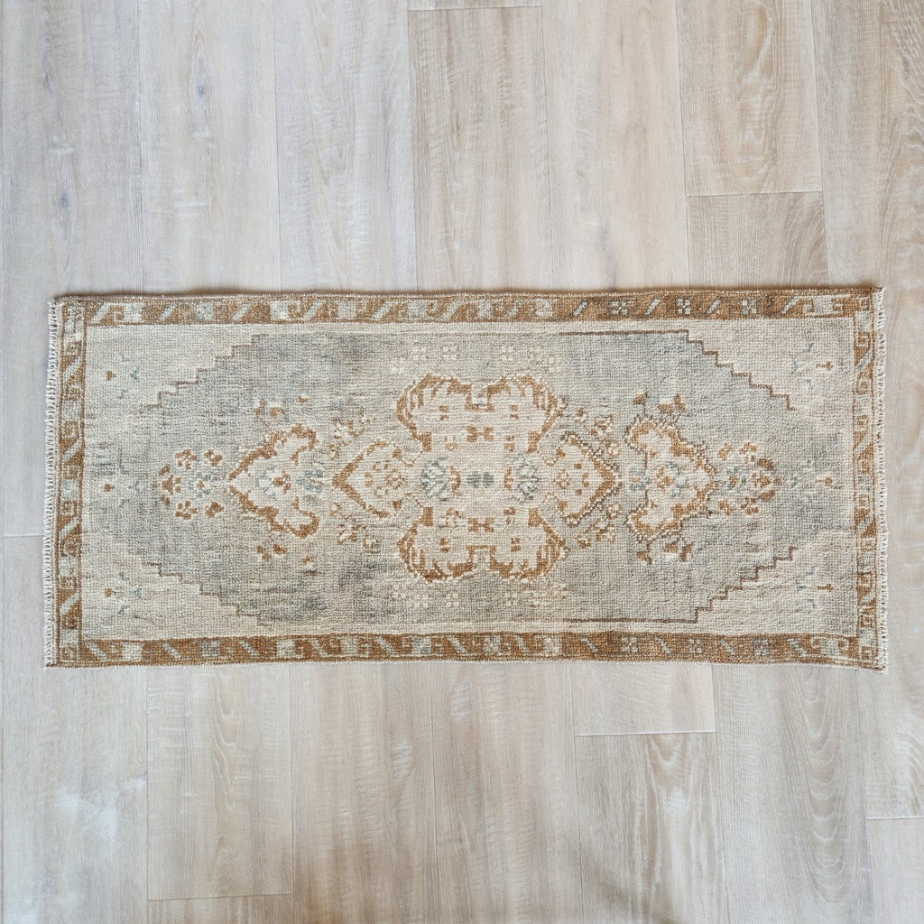 Vintage Hand Knotted Rug in Brown, Beige, Gray by Tara Dennis Design