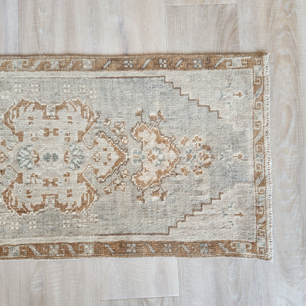 Vintage Hand Knotted Rug in Brown, Beige, Gray by Tara Dennis Design