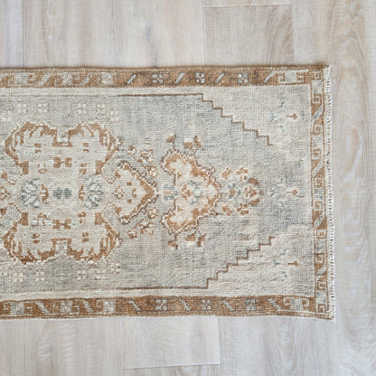 Vintage Hand Knotted Rug in Brown, Beige, Gray by Tara Dennis Design