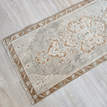 Vintage Hand Knotted Rug in Brown, Beige, Gray by Tara Dennis Design