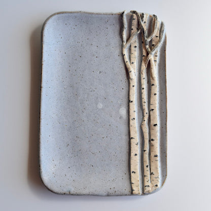Small Light Blue Birch Dish by Jan Toscano