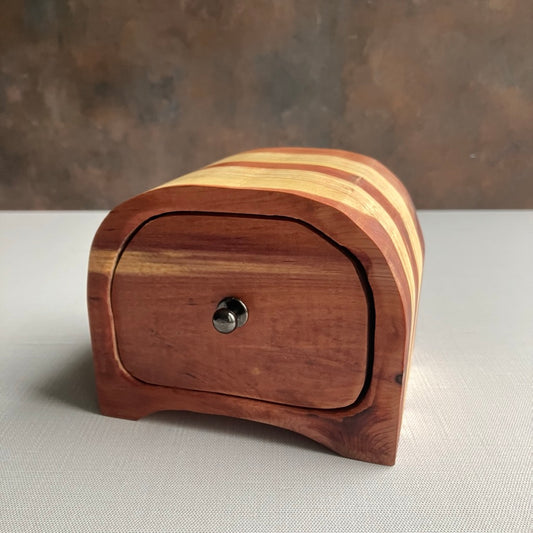 Rounded Wooden Box in Aromatic Cedar and Ply Wood by Rhino Woodworking