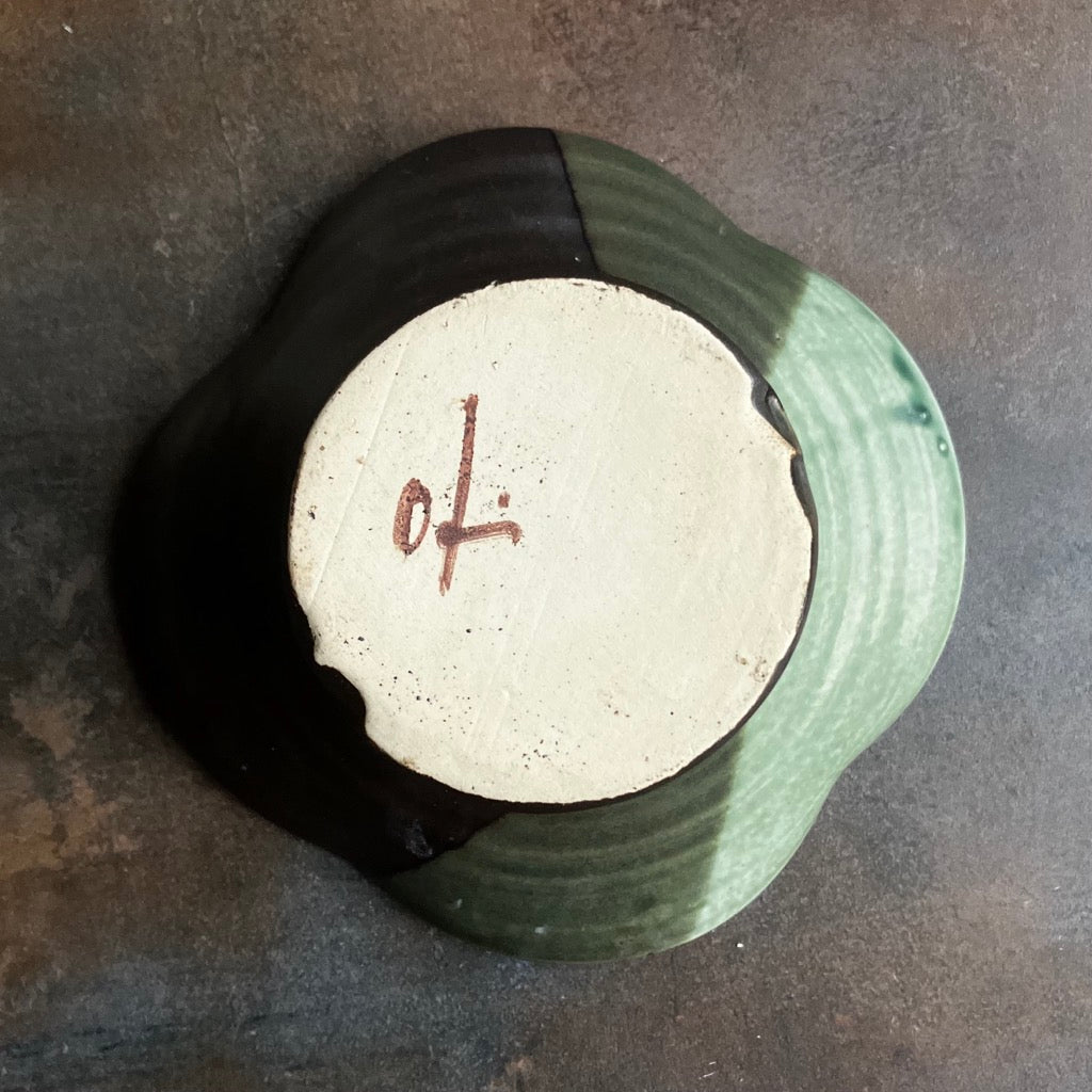 Large Ikebana Vase and Flower Frog by Otis Pottery