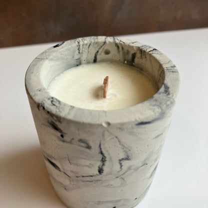 Midnight in Wildwood Candle in Concrete Vessel