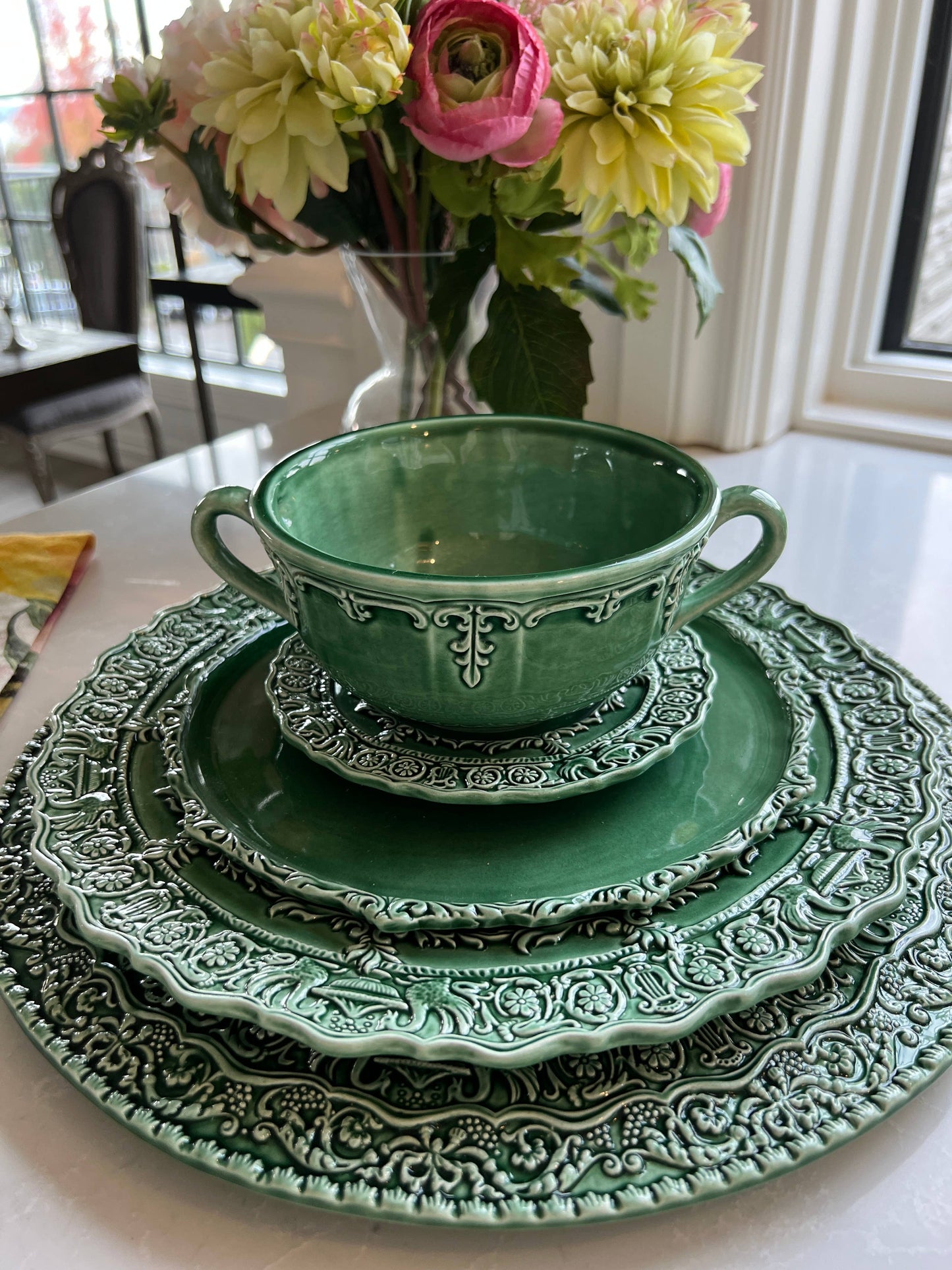 Renaissance Italian Green Charger by Arte Italica & Crown Linen Designs