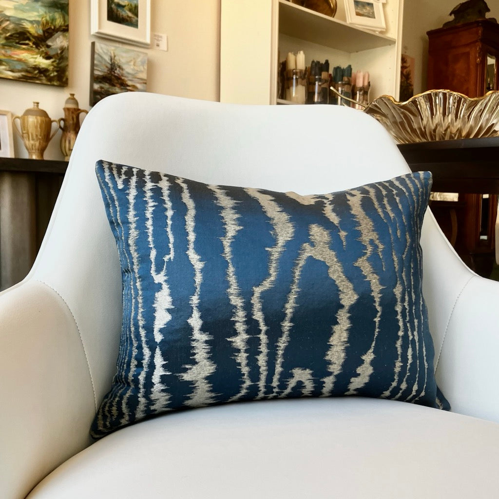 Midnight Faux Bois Pillow by Schumacher