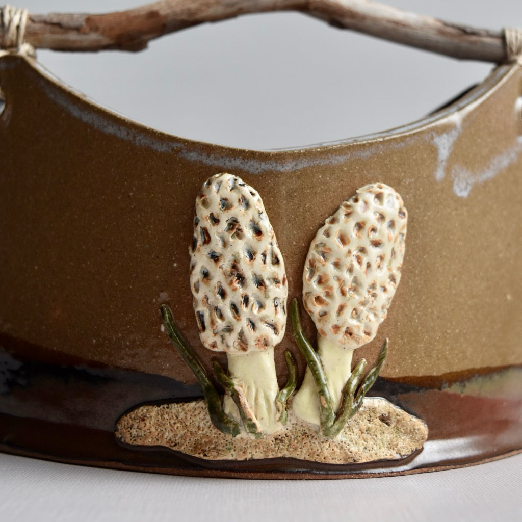 Brown Morel Basket by Jan Toscano
