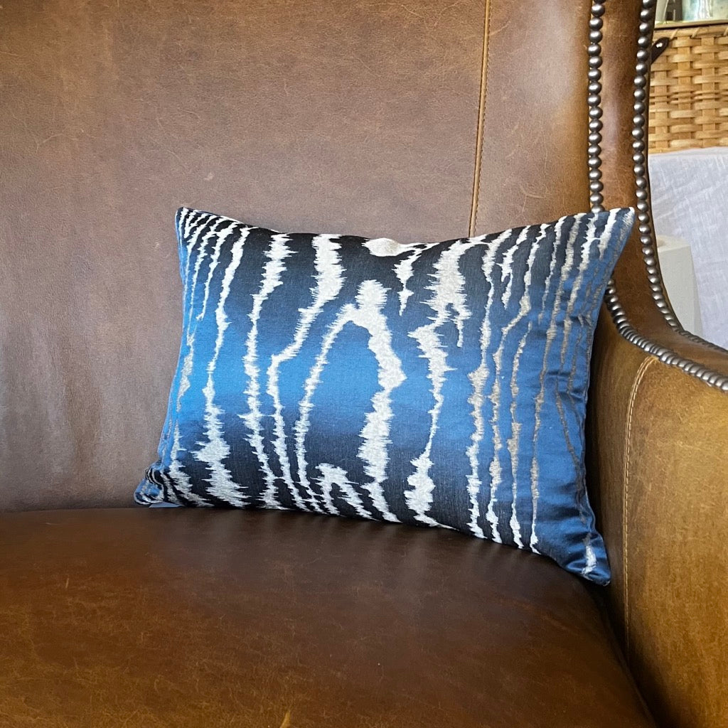 Midnight Faux Bois Pillow by Schumacher
