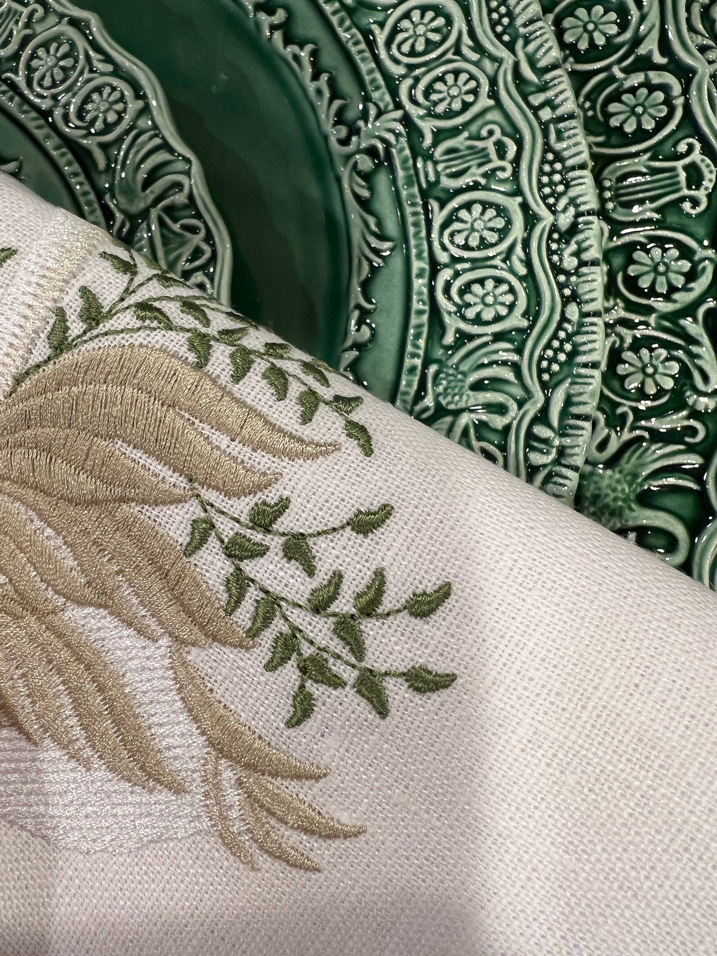 Renaissance Italian Green Charger by Arte Italica & Crown Linen Designs